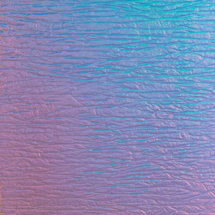 Elements Texture Blue Sunset Distortion real material sample - iridescent blue-violet crinkled distortion laminate