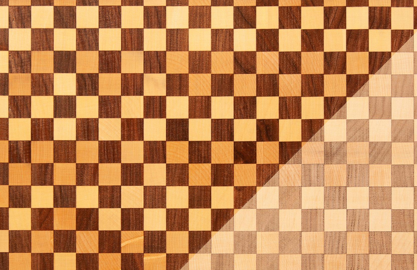 Koncepts Chess Board - checkerboard of light and dark wood veneer squares