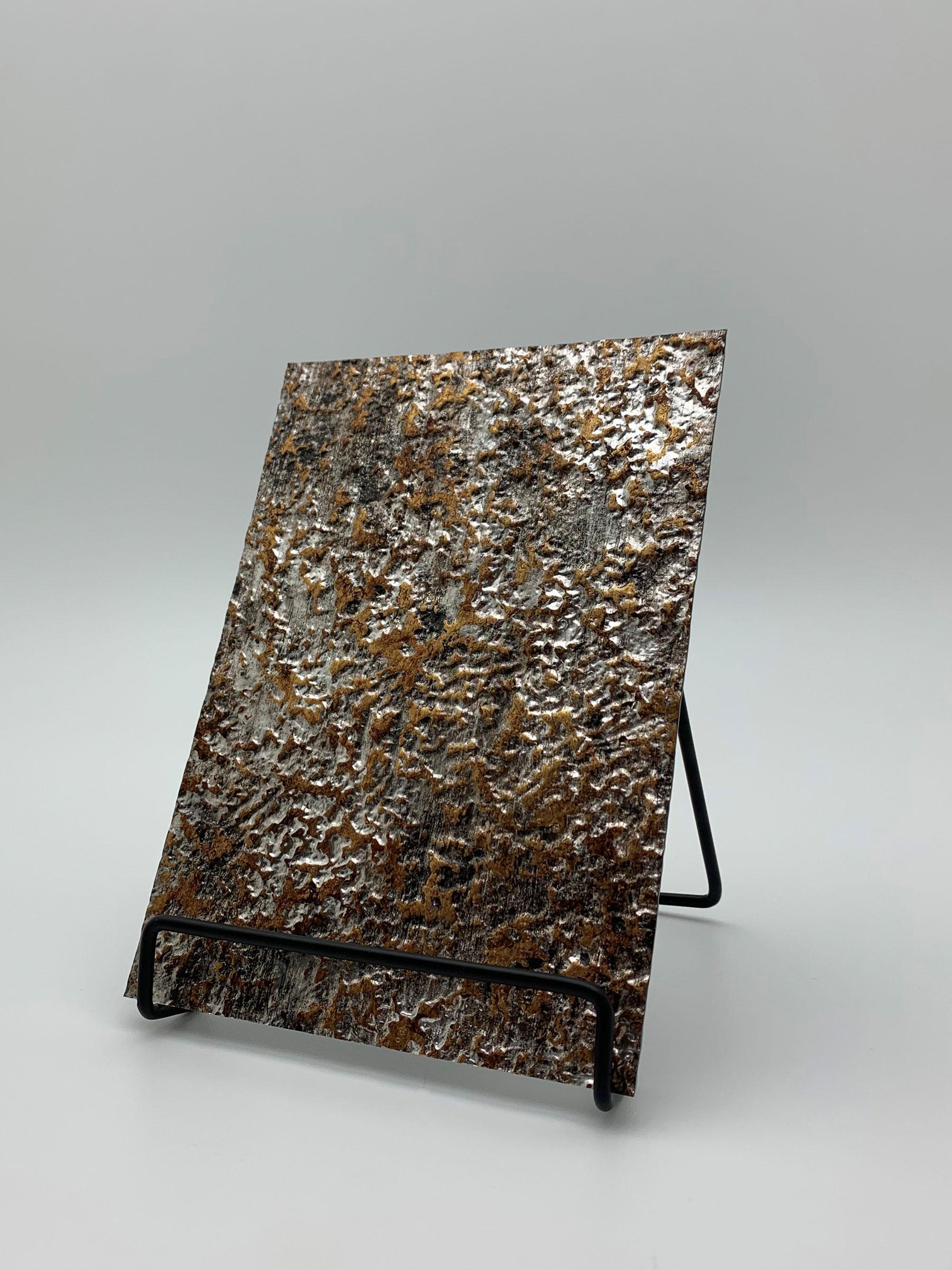 Elements Texture Copper Lava real material sample - a rough, molten-rock relief with copper highlights