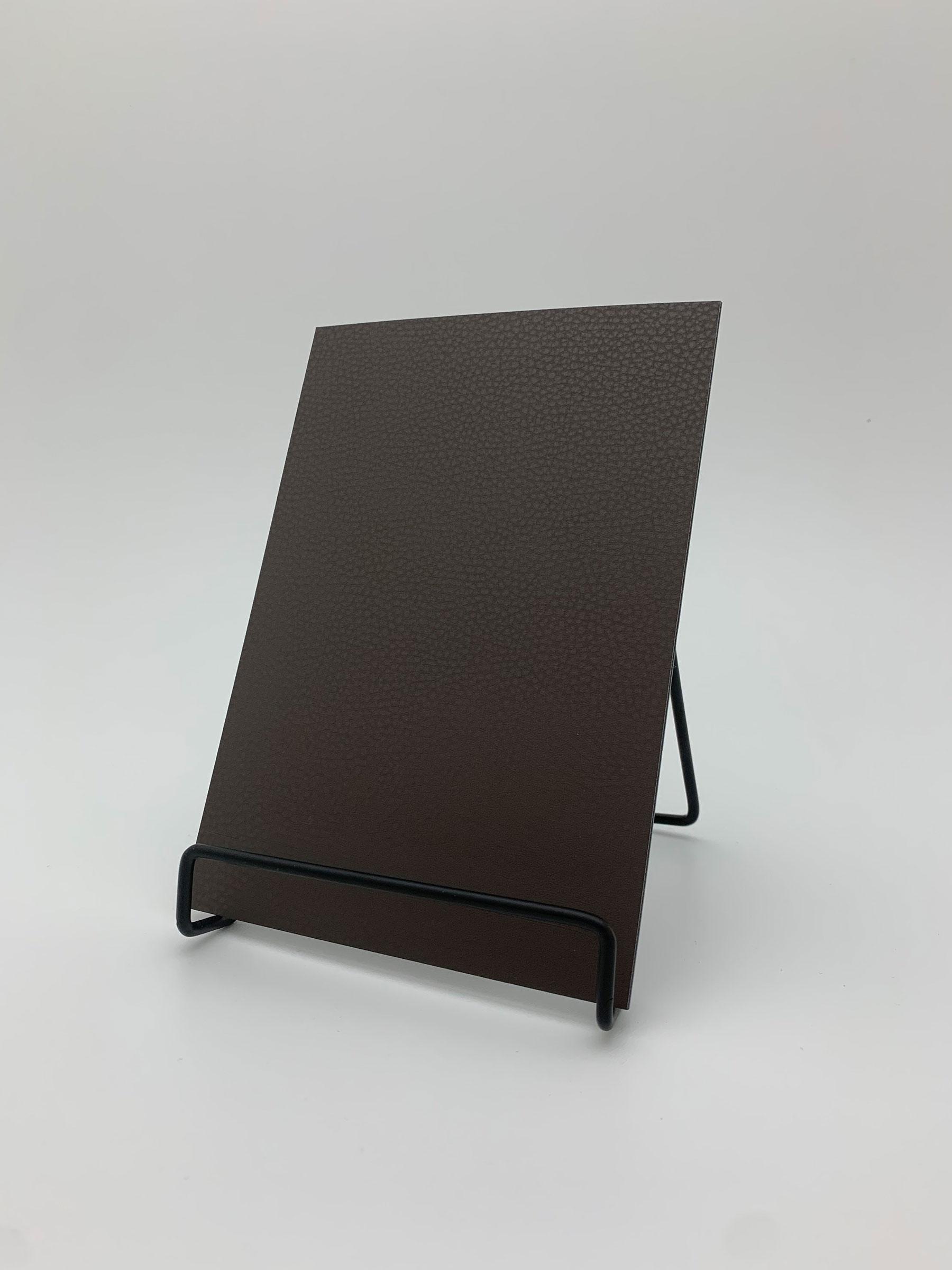 Elements Espresso Leather real material sample - a smooth, fine-grained dark espresso leather look