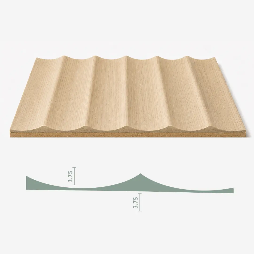 Tambora Fuji real material sample - bold wave milled wood panel
