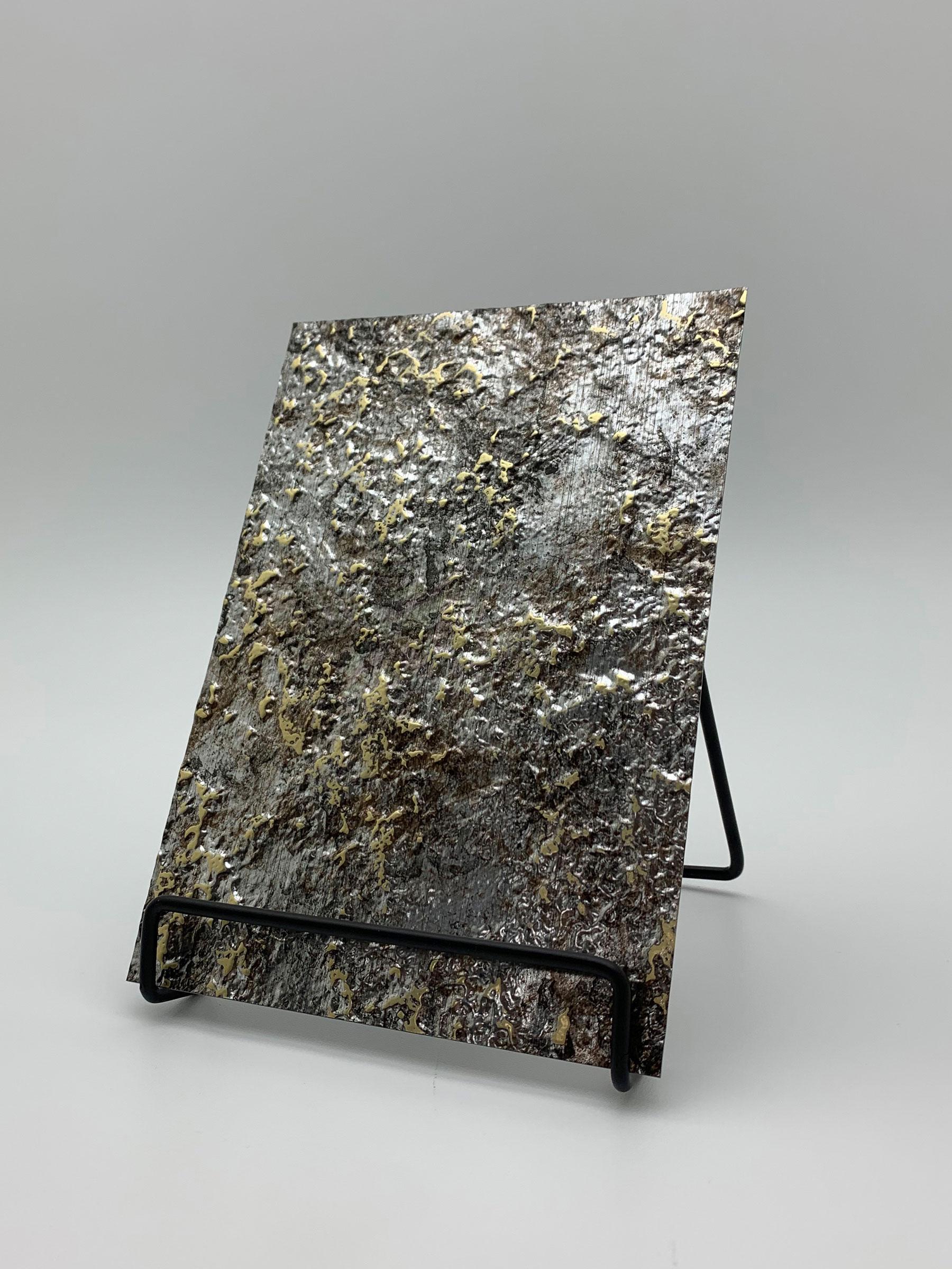 Elements Texture Gold Lava real material sample - a rough, molten-rock relief with gold highlights