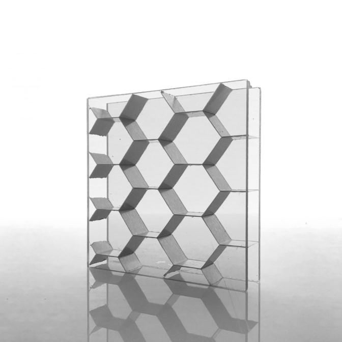 Luminous Honeycomb Large in Clear Standard - glossy see-through honeycomb panel