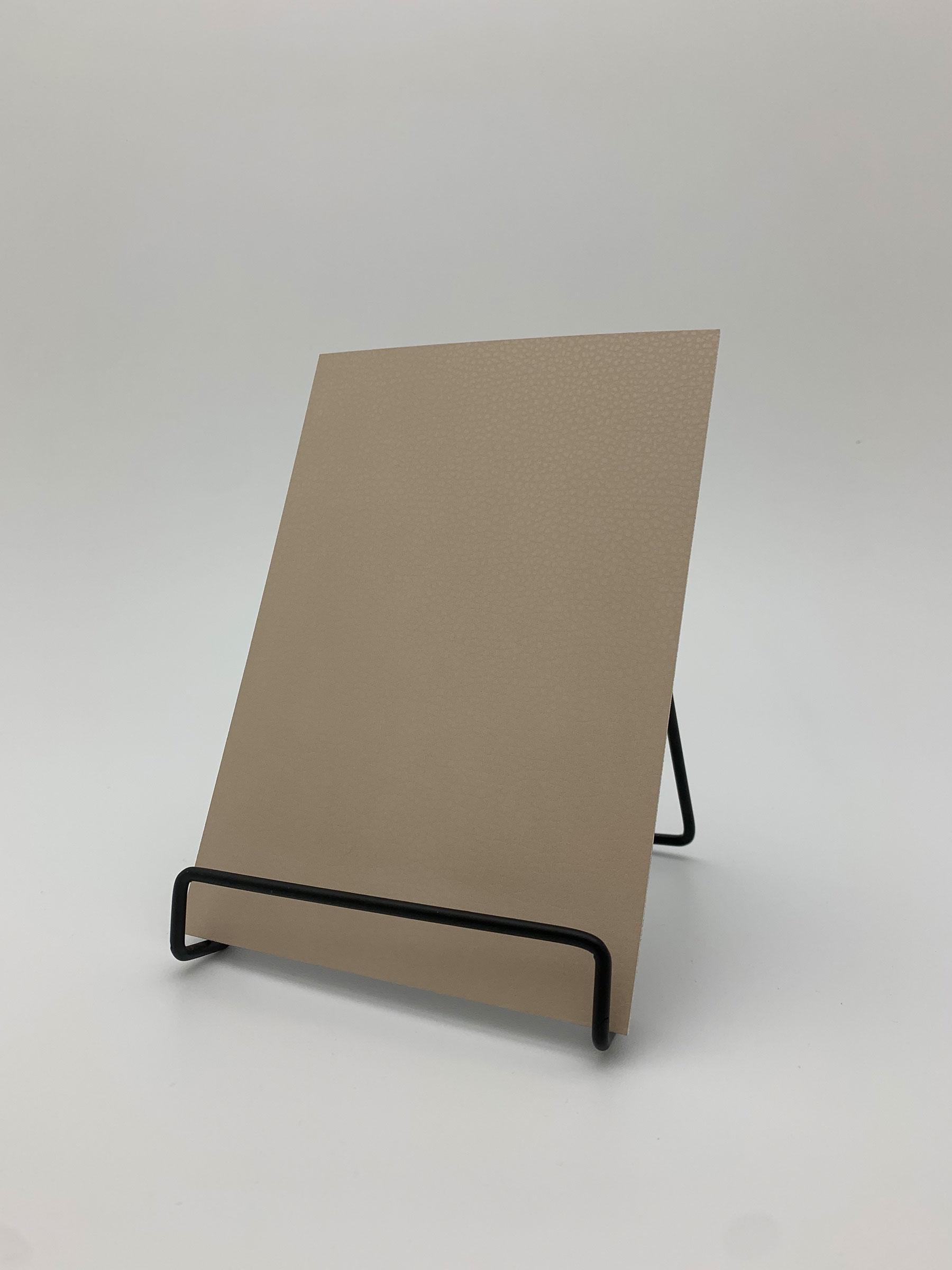 Elements Latte Leather real material sample - a smooth, fine-grained latte-beige leather look