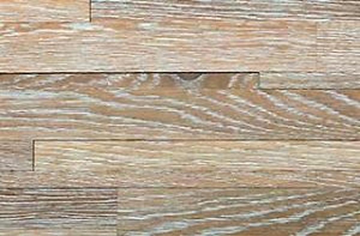 Listello Limed Oak real material sample - staggered interlocking wood planks