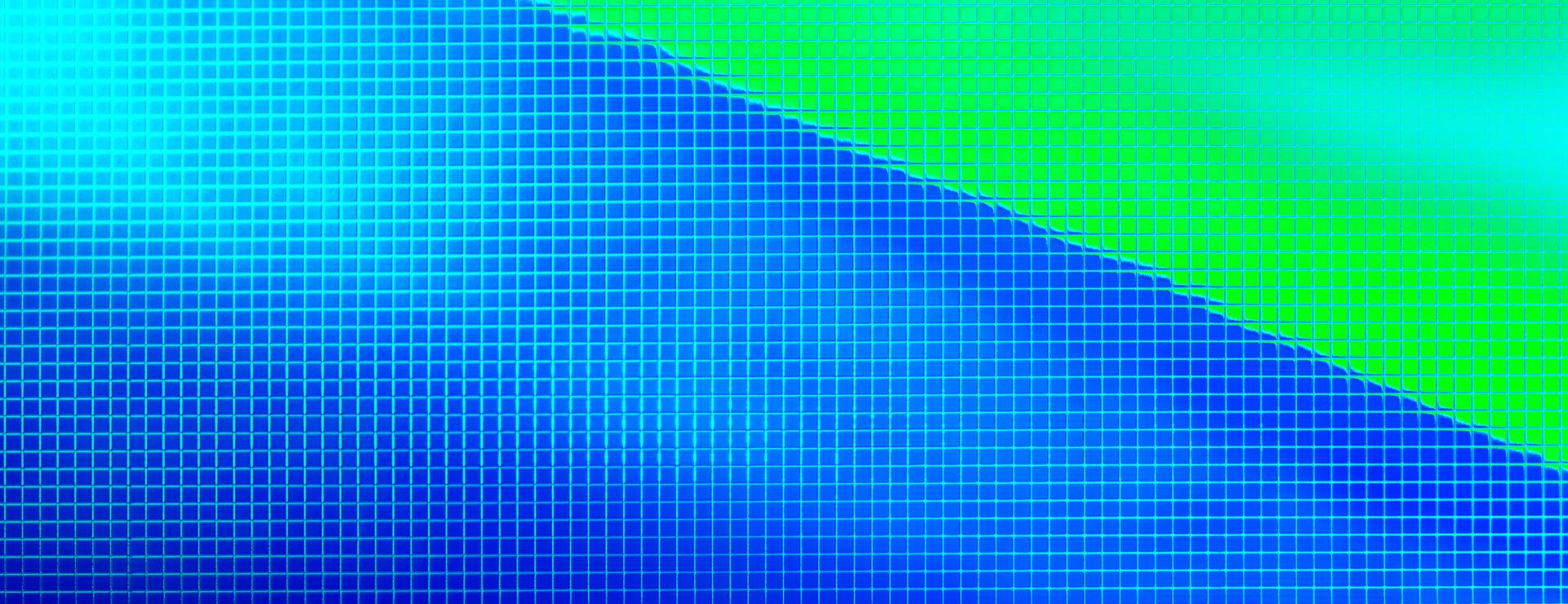 Elements Mirror Pixels Flexible Aqua 5x5 real material sample - pixel mosaic grid mirror laminate