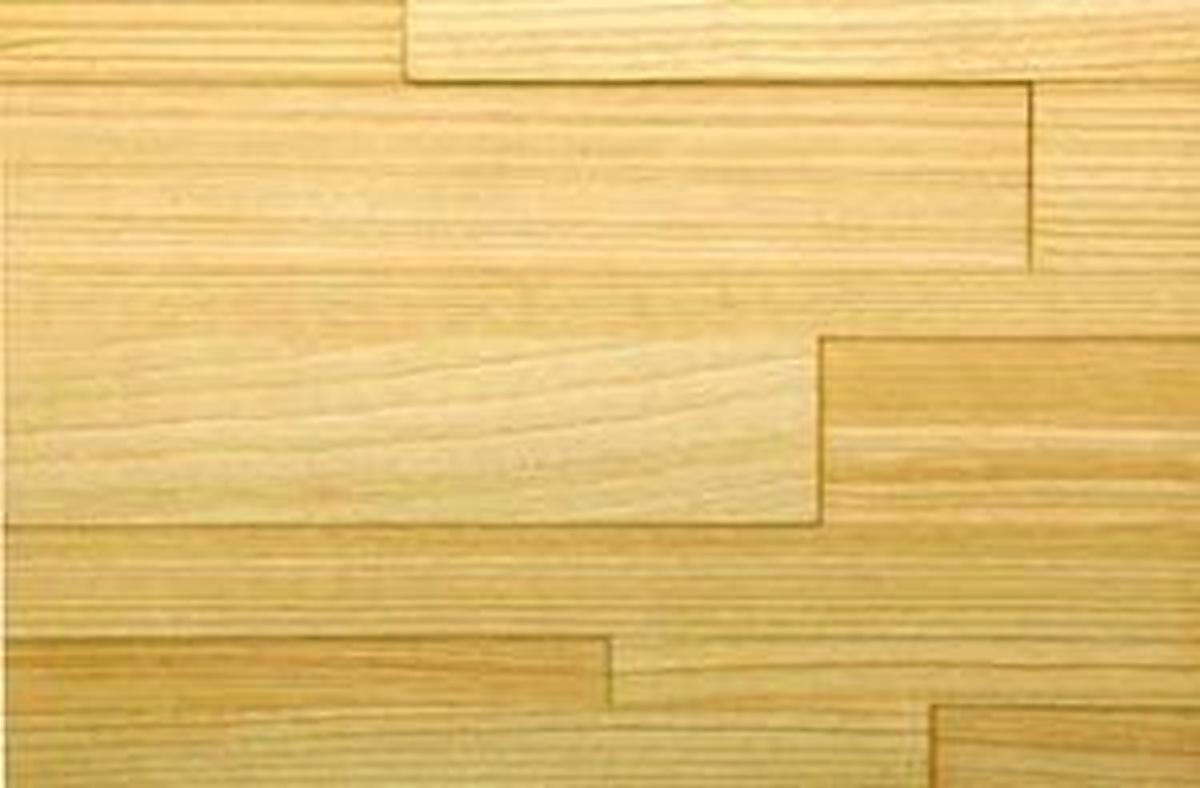 Listello Sanded Spruce real material sample - staggered interlocking wood planks