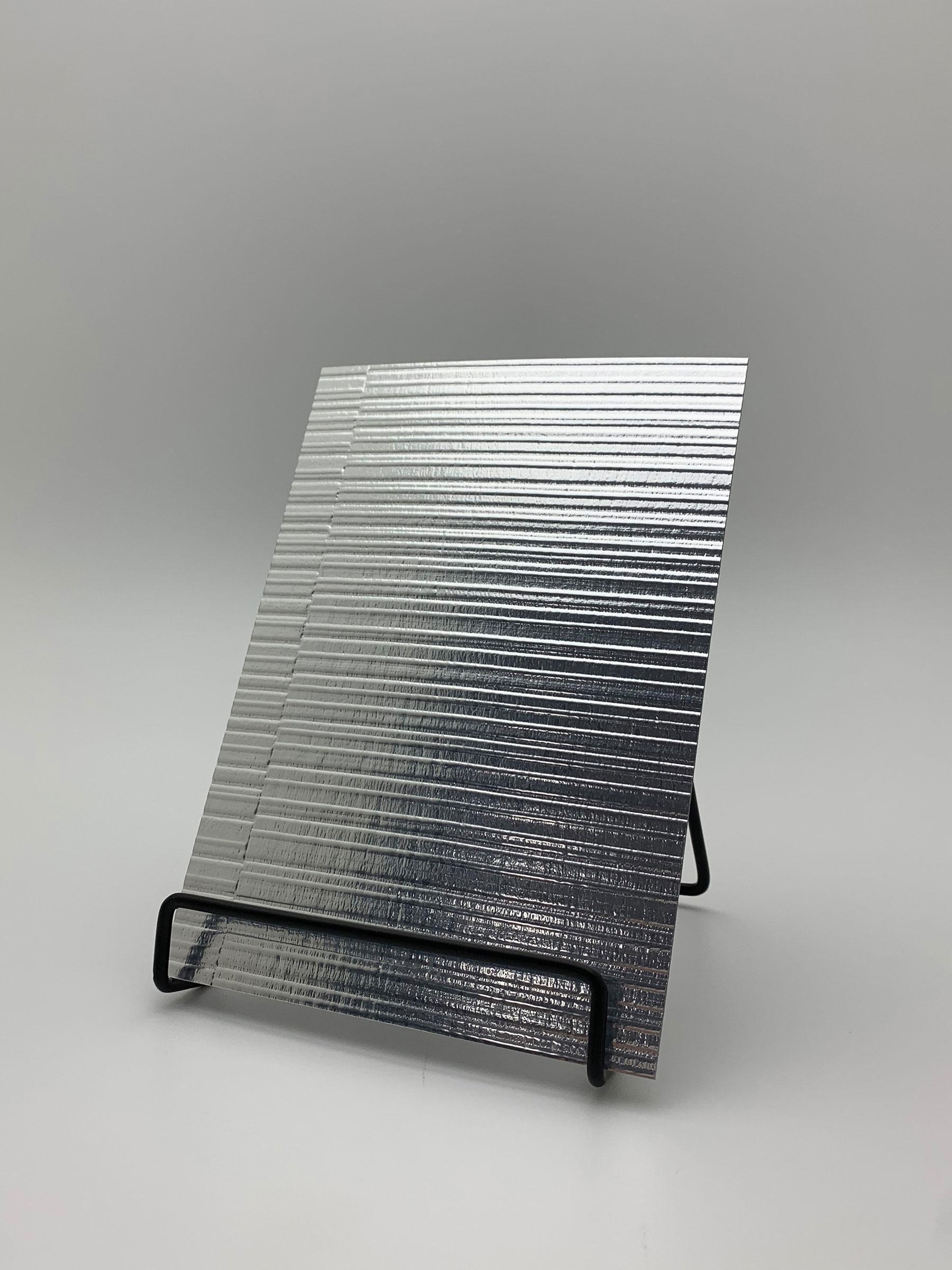 Elements Texture Silver Stripes real material sample - fine horizontal ribs in reflective silver