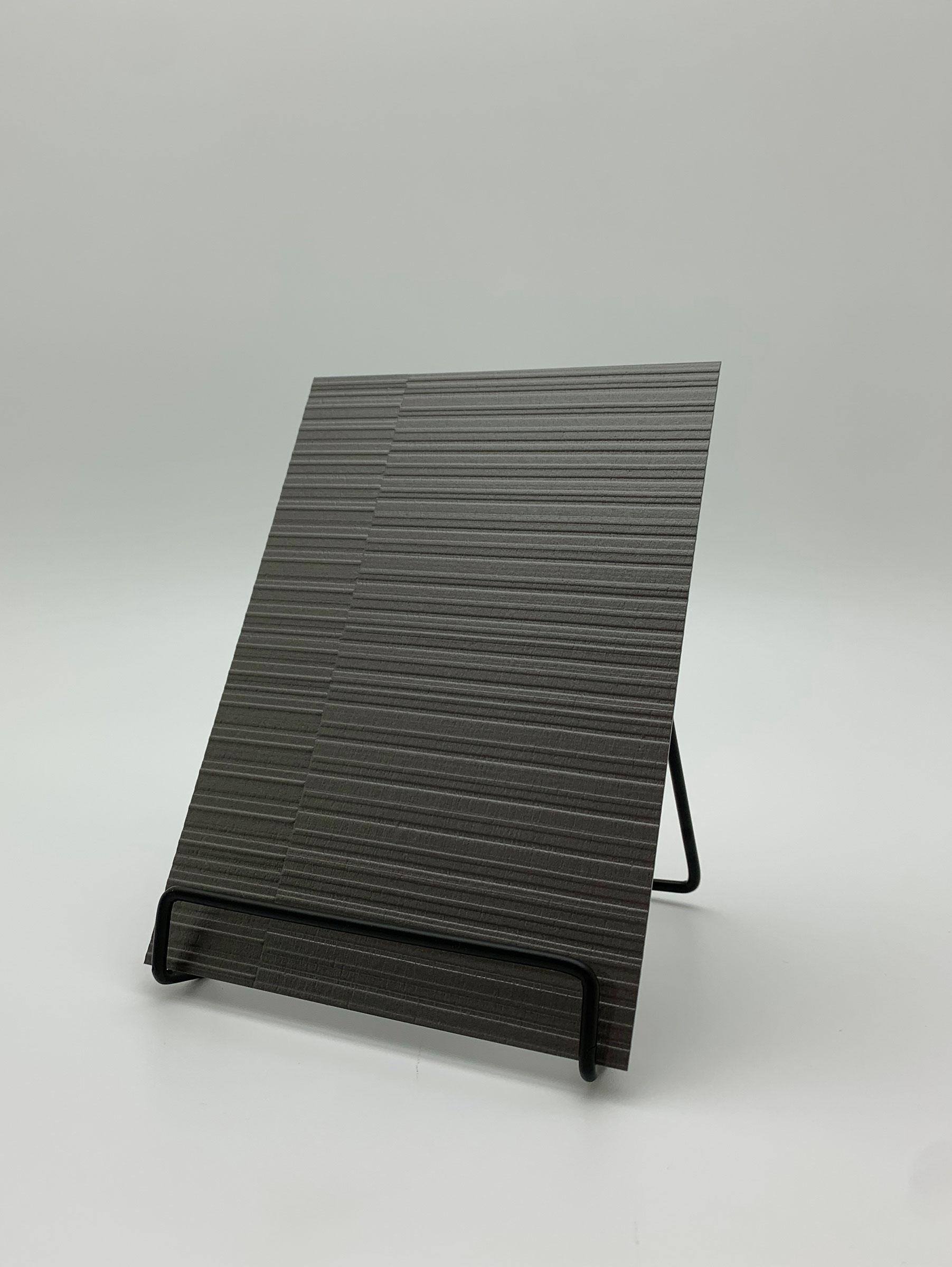 Elements Texture Smoke Stripes real material sample - fine horizontal ribs in a smoked metallic tone