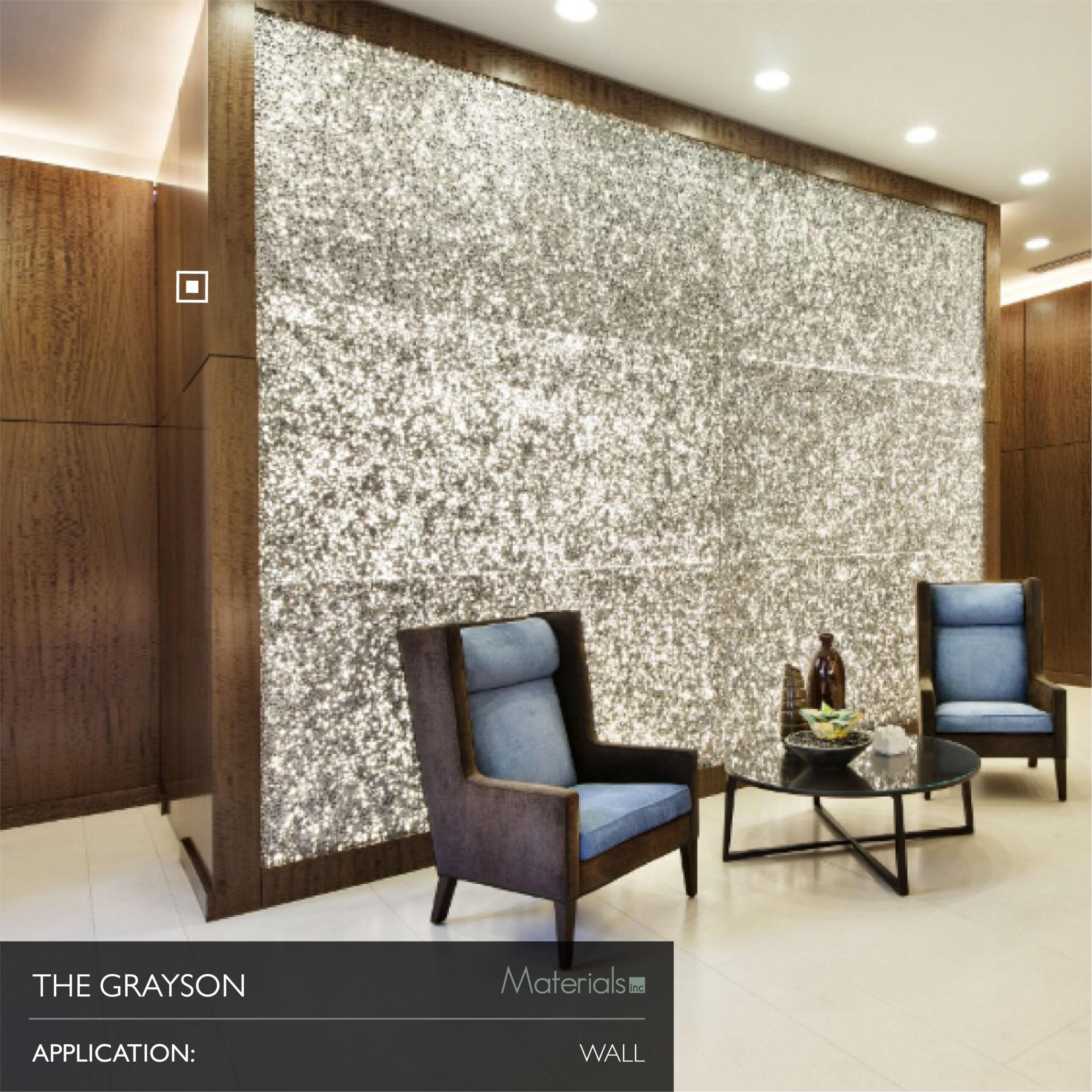 Dye-A-Log wood veneer wall paneling in The Grayson lounge seating area