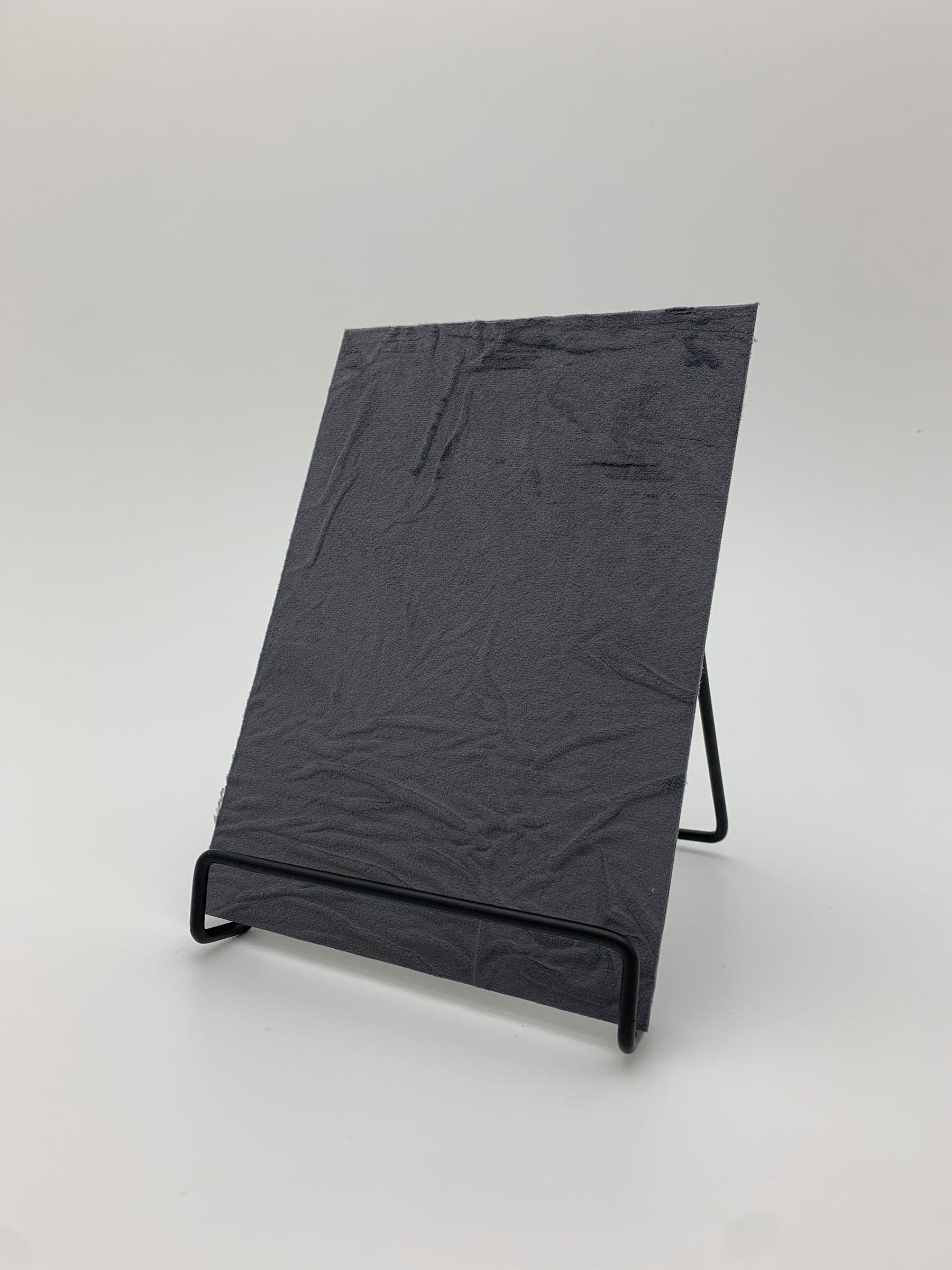 Elements Velvet Ash Wrinkle real material sample - a crumpled velvet surface in ash grey
