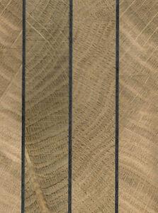 Koncepts End Grain Oak Stripes real material sample - striped metal inlay end-grain veneer