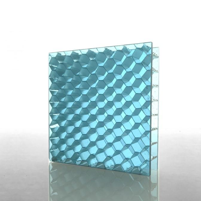 Luminous Honeycomb in Clear Blue real material sample