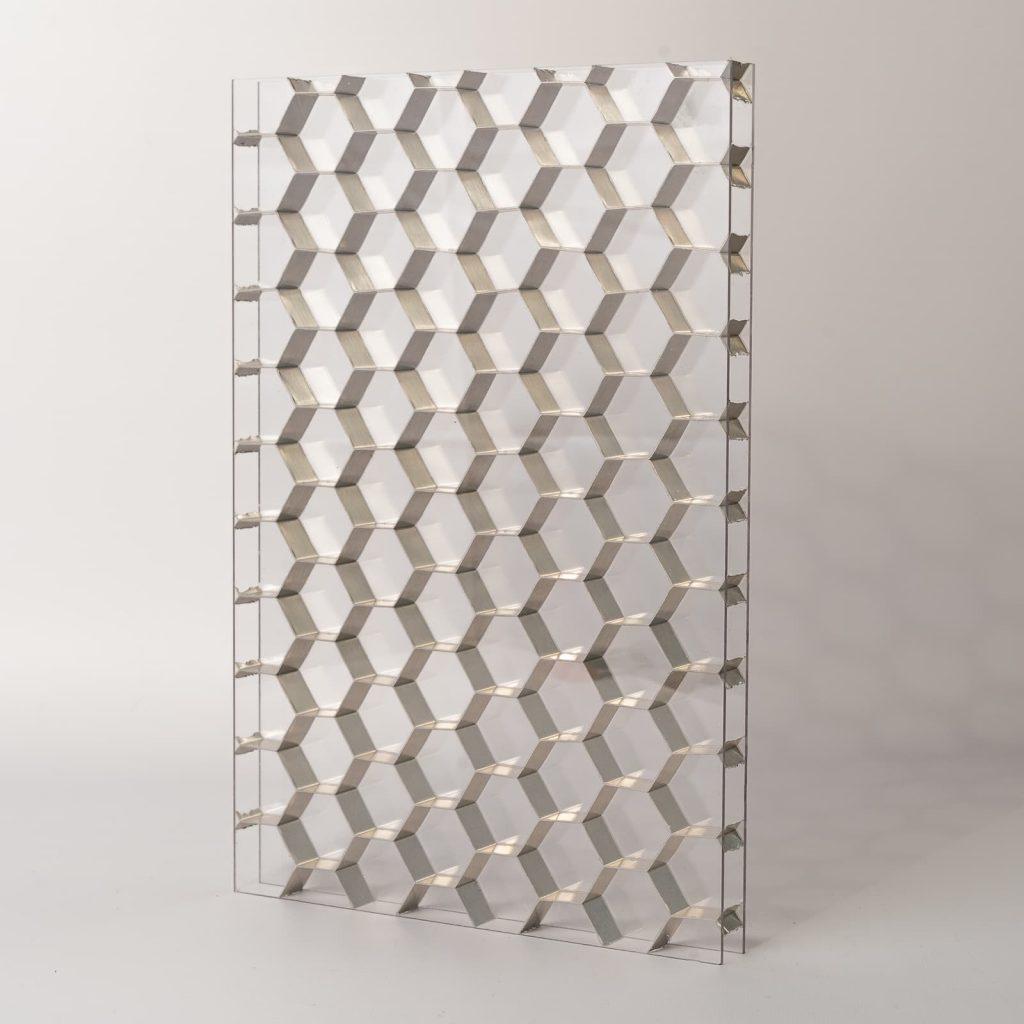 Luminous Honeycomb Large real material sample - clear standing honeycomb panel