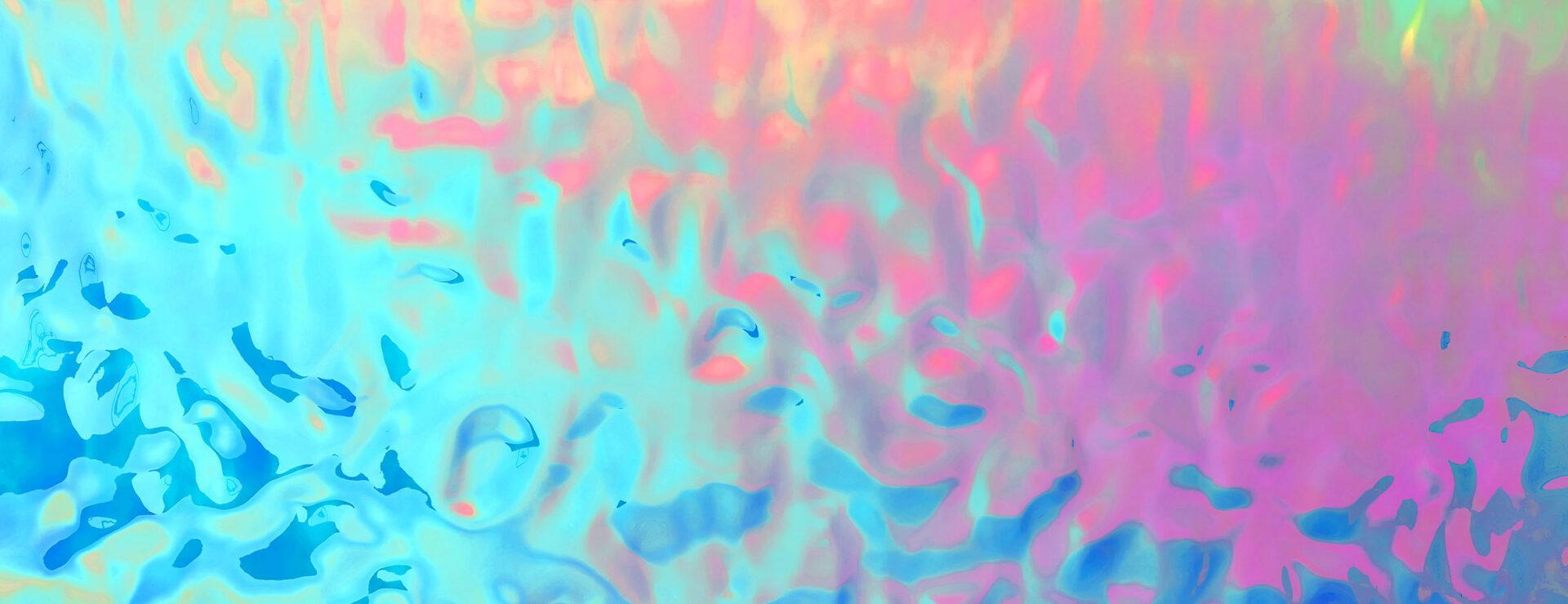 Elements Oceano Blue Sunset real material sample - liquid distortion weave laminate