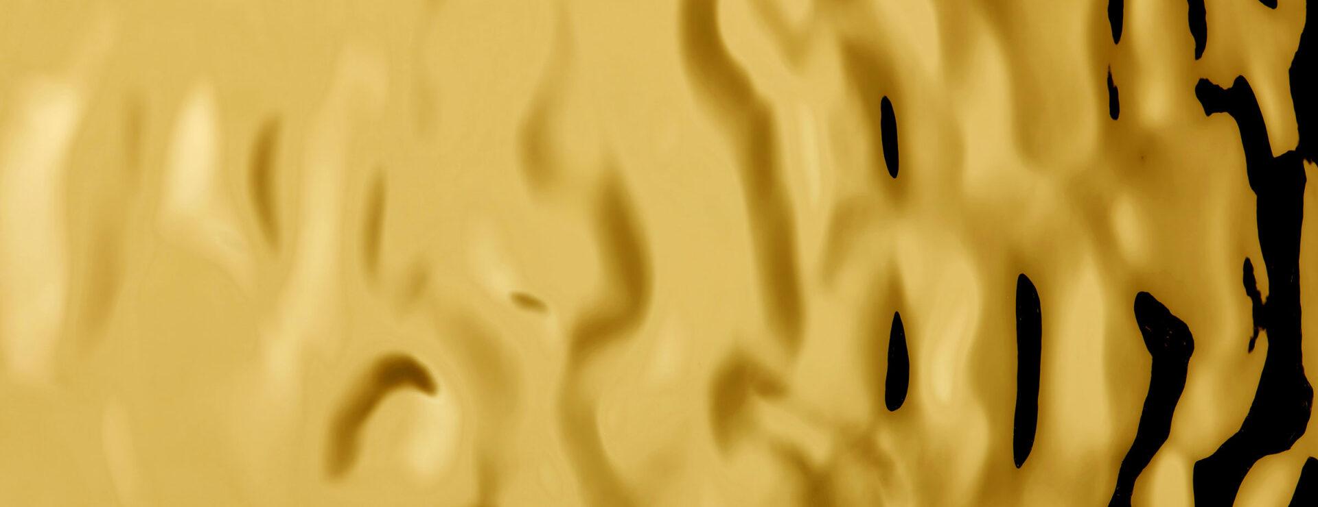 Elements Oceano Gold real material sample - liquid distortion weave laminate