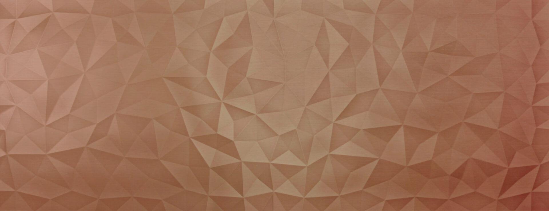 Elements Reef Brushed Copper real material sample - faceted polygon laminate