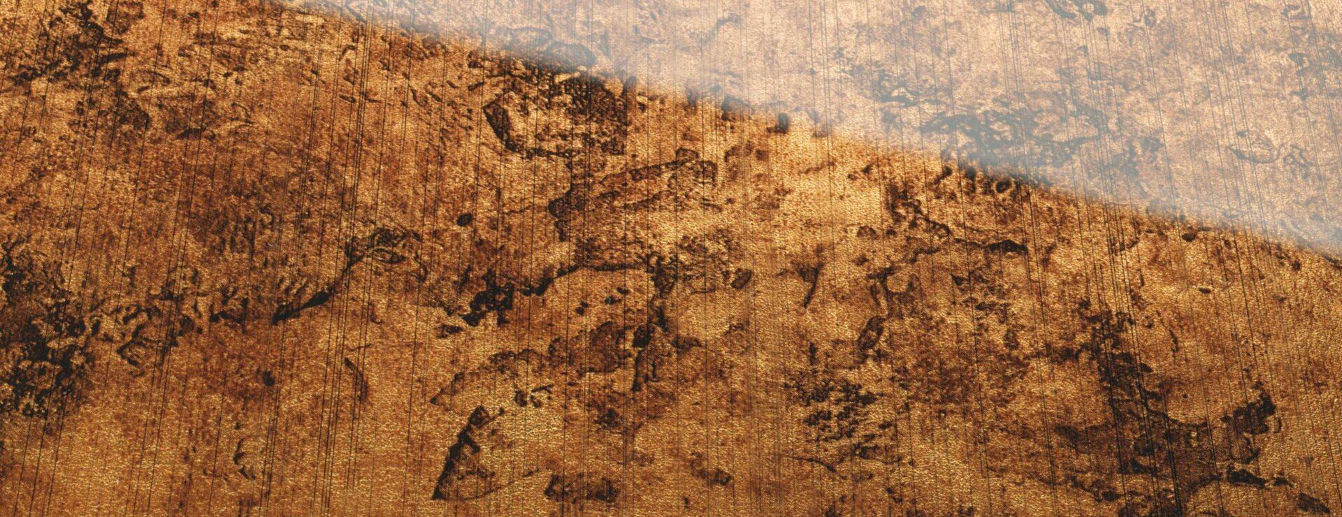 Elements Acrylic Rusted Copper real material sample - aged patina laminate