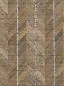 Koncepts Walnut Chevron Stripes real material sample - chevron metal inlay veneer